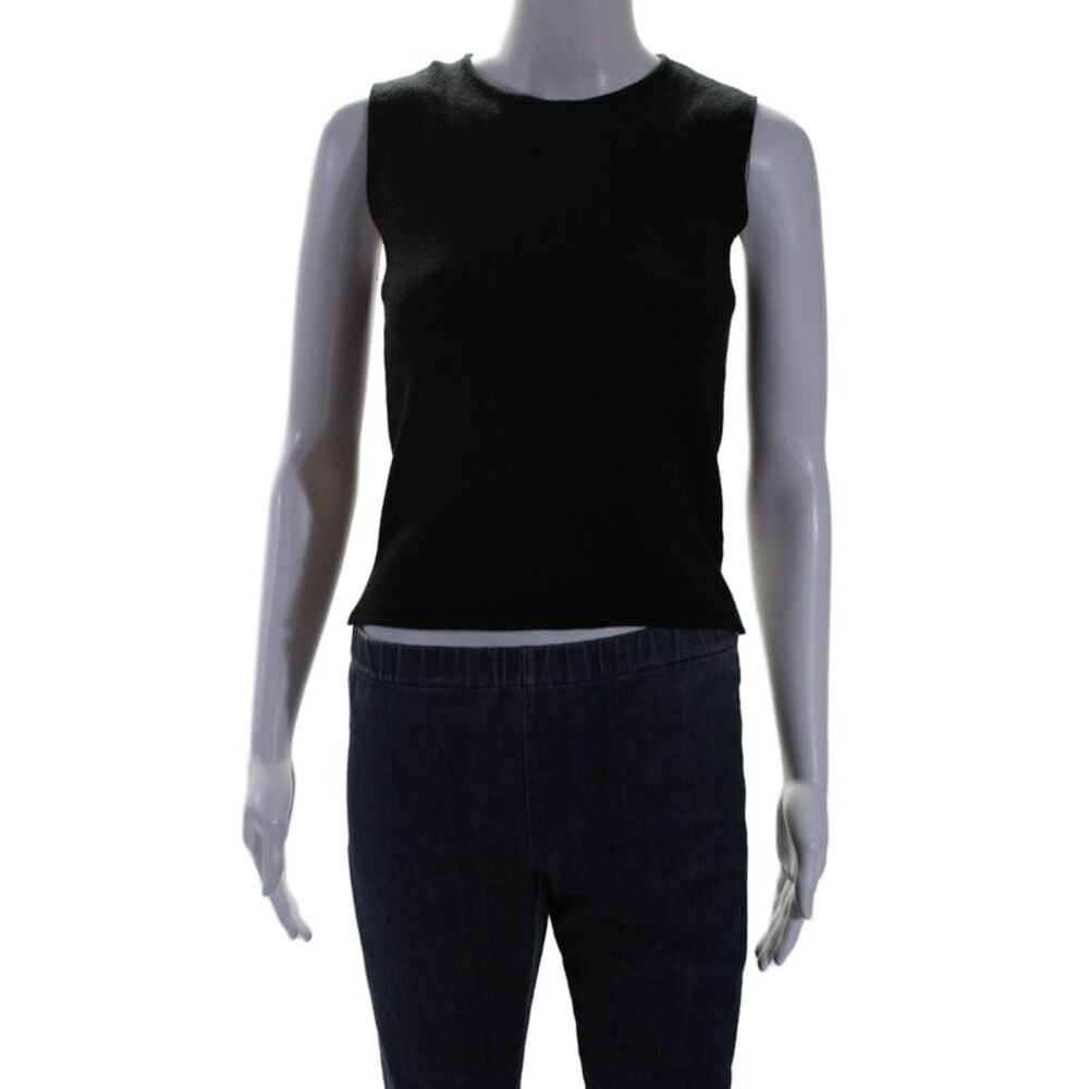 Tensione In Womens Textured High Neck Sleeveless Rib Top Black Size LG